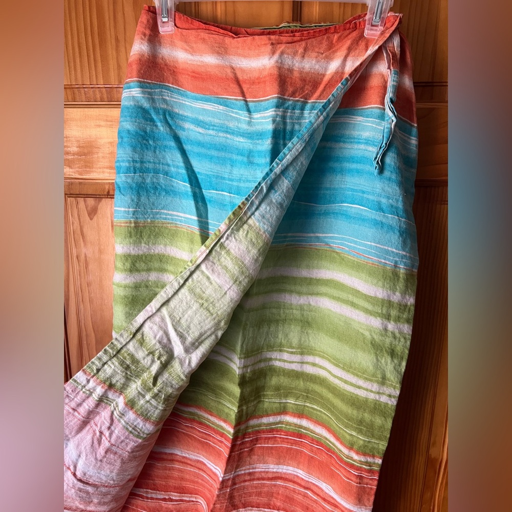 Madison Studio Colorful Linen Wrap Skirt - Picture 4 of 6